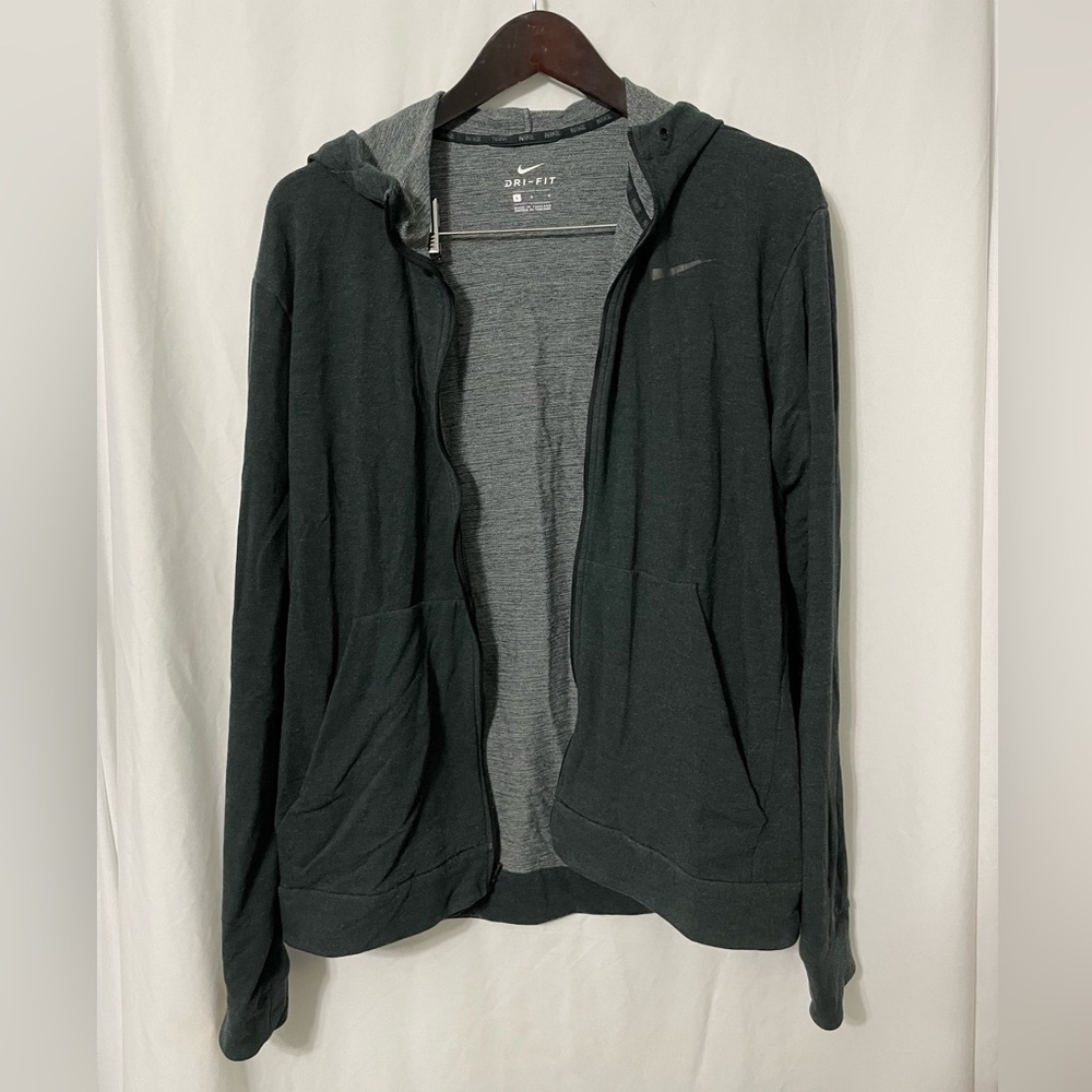 Dark Gray Nike Dri-Fit Full Zip Hoodie L